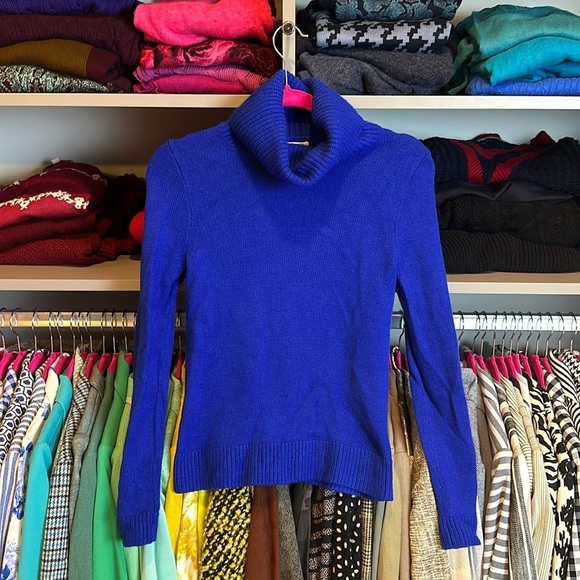 J Crew royal blue long sleeve turtleneck sweater size XS - Picture 1 of 3
